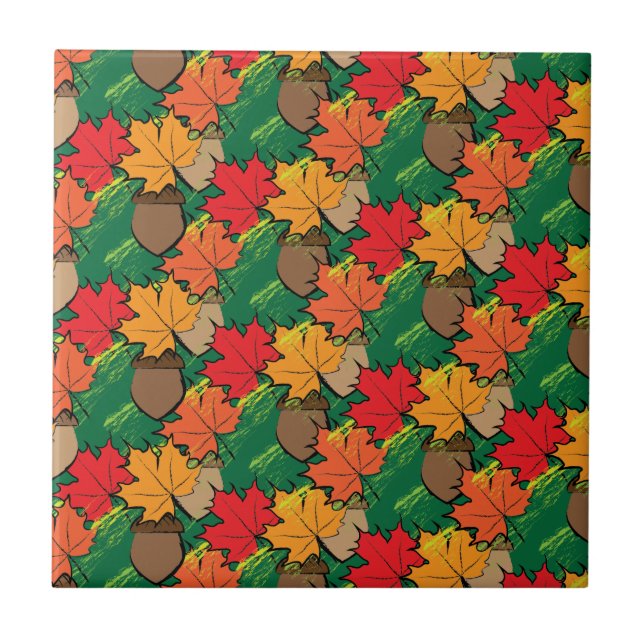 Acorns and leaves III Tile (Front)