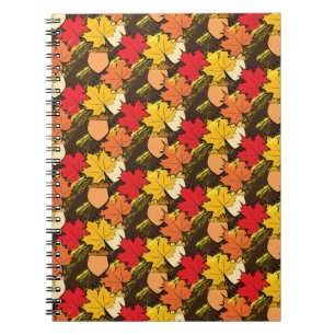 Acorns and leaves IV Spiral Notebook