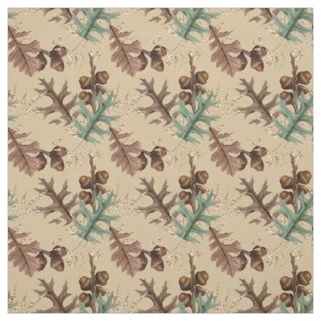 Acorns and Leaves on Cream Fabric (Swatch)