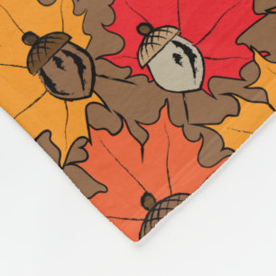 Acorns and leaves V Fleece Blanket