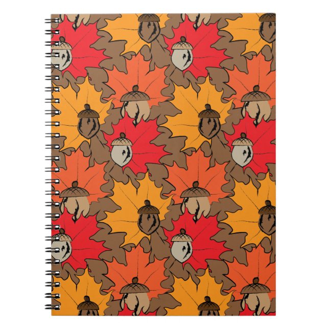 Acorns and leaves V Notebook (Front)
