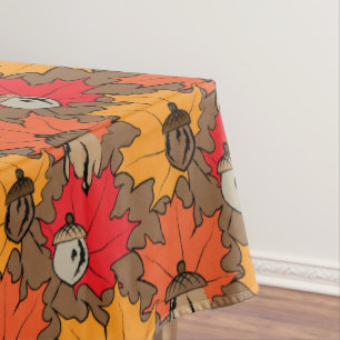 Acorns and leaves V Tablecloth