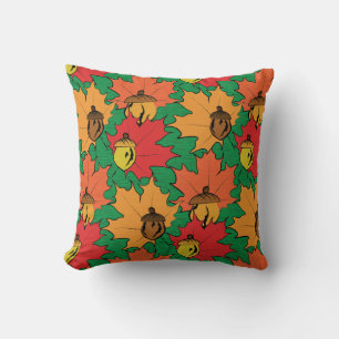 Acorns and leaves VI Cushion