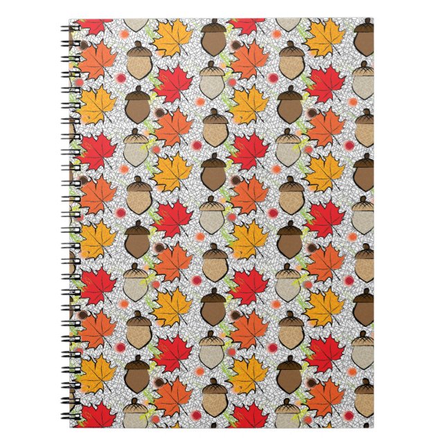 Acorns and leaves VII Spiral Notebook (Front)