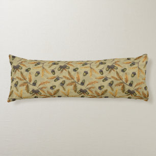 Acorns and oak leaves on ecru body cushion