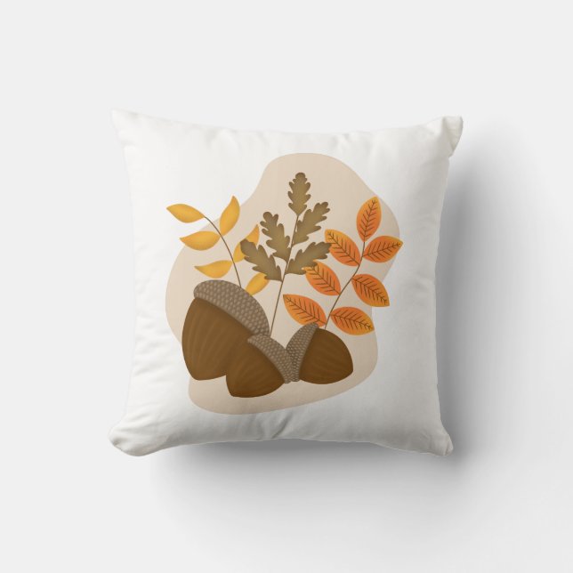 Acorns Autumn Fall  Cushion (Front)