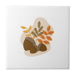 Acorns Autumn Fall Tile