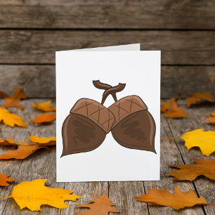 Acorns Rustic Autumn Forest Nature Card