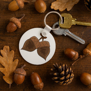 Acorns Rustic Autumn Forest Nature Key Ring