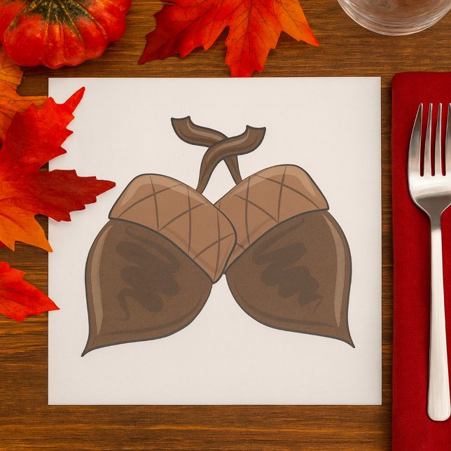 Acorns Rustic Autumn Forest Nature Napkin (Creator Uploaded)