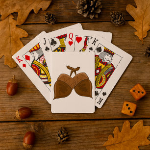 Acorns Rustic Autumn Forest Nature Playing Cards