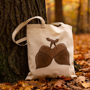 Acorns Rustic Autumn Forest Nature Tote Bag