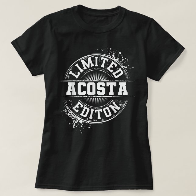ACOSTA Funny Surname Family Tree Birthday Reunion  T-Shirt (Design Front)