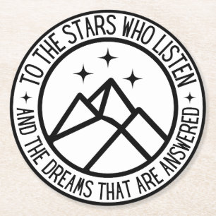 ACOTAR To The Stars Who Listen Velaris Night Court Round Paper Coaster