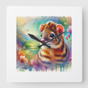 Acouchi in a Colorful Forest 240824AREF121 - Water Square Wall Clock