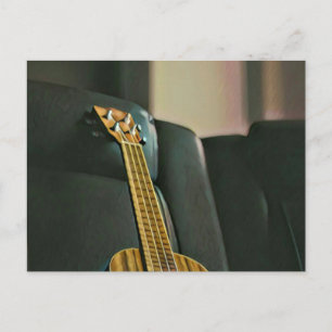 acoustic bass electric guitar gift postcard