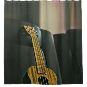 acoustic bass electric guitar gift shower curtain