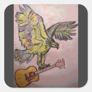 Acoustic Fish Hawk Square Sticker