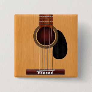 Acoustic Guitar 15 Cm Square Badge