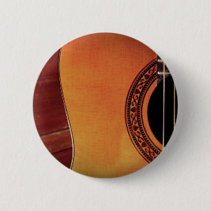Acoustic Guitar 6 Cm Round Badge