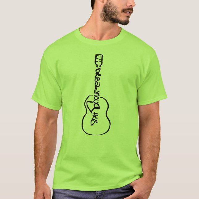 Acoustic Guitar Abstract Logo black T-Shirt (Front)