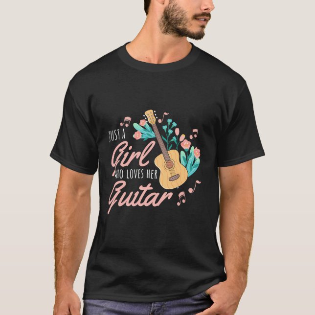 Acoustic Guitar Beautiful Cute Guitars Guitarist P T-Shirt (Front)