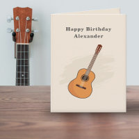 Acoustic Guitar Birthday Card
