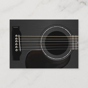 Acoustic Guitar Black Business Card