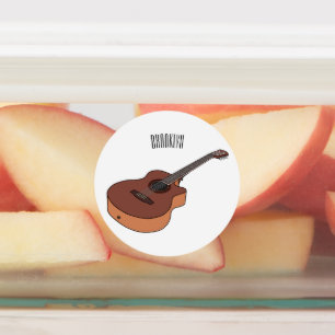 Acoustic guitar cartoon illustration