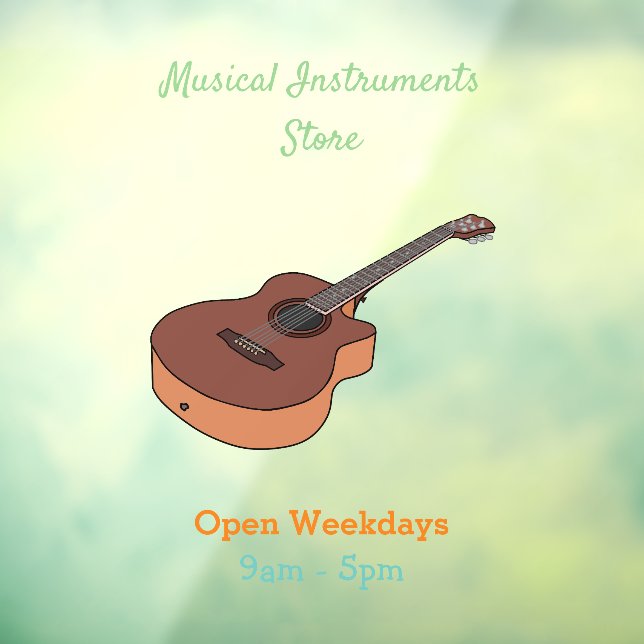 Acoustic guitar cartoon illustration (Sheet 3)