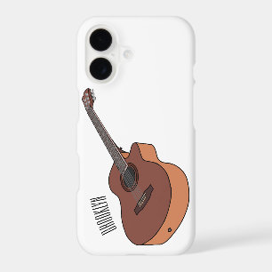 Acoustic guitar cartoon illustration 