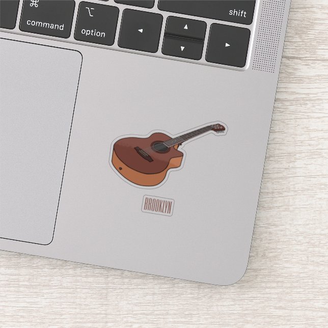 Acoustic guitar cartoon illustration (Detail)