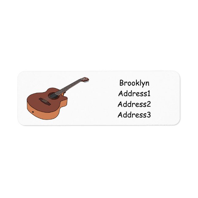 Acoustic guitar cartoon illustration (Front)