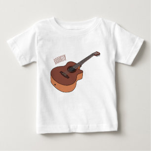 Acoustic guitar cartoon illustration baby T-Shirt