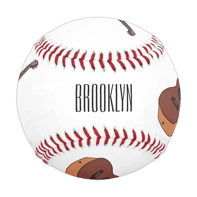 Acoustic guitar cartoon illustration  baseball (Front)