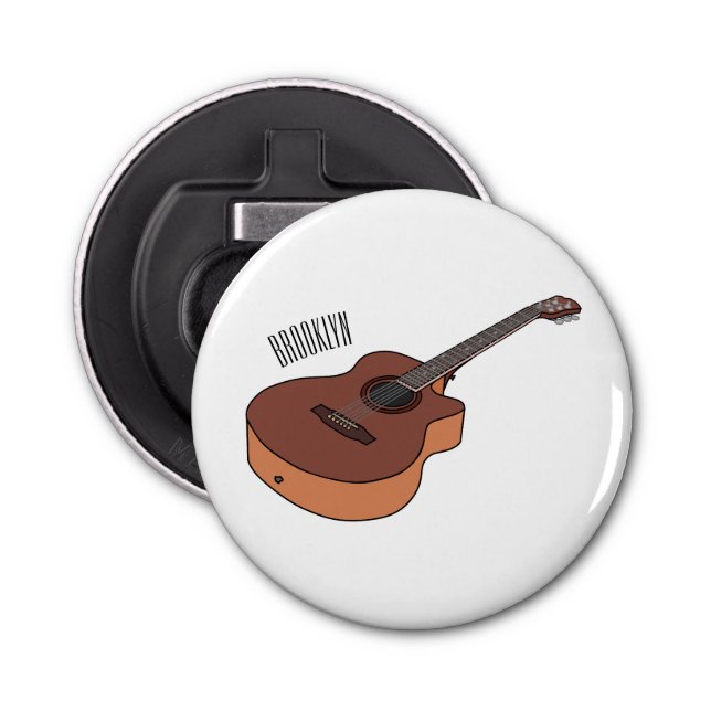 Acoustic guitar cartoon illustration  bottle opener (Front)