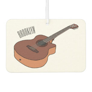 Acoustic guitar cartoon illustration  car air freshener