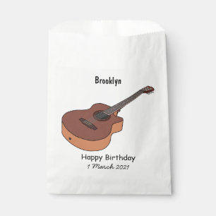 Acoustic guitar cartoon illustration favour bags