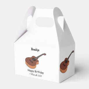 Acoustic guitar cartoon illustration favour box