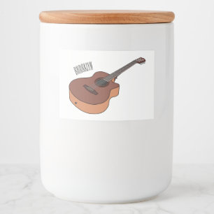 Acoustic guitar cartoon illustration  food label