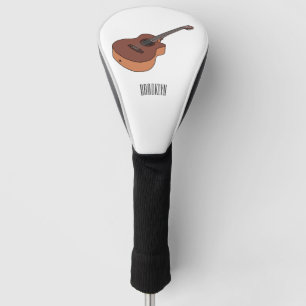 Acoustic guitar cartoon illustration  golf head cover