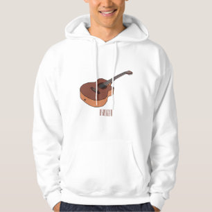 Acoustic guitar cartoon illustration hoodie