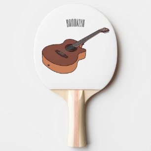 Acoustic guitar cartoon illustration ping pong paddle