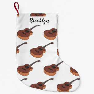 Acoustic guitar cartoon illustration small christmas stocking