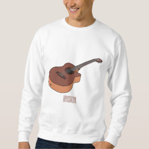 Acoustic guitar cartoon illustration sweatshirt