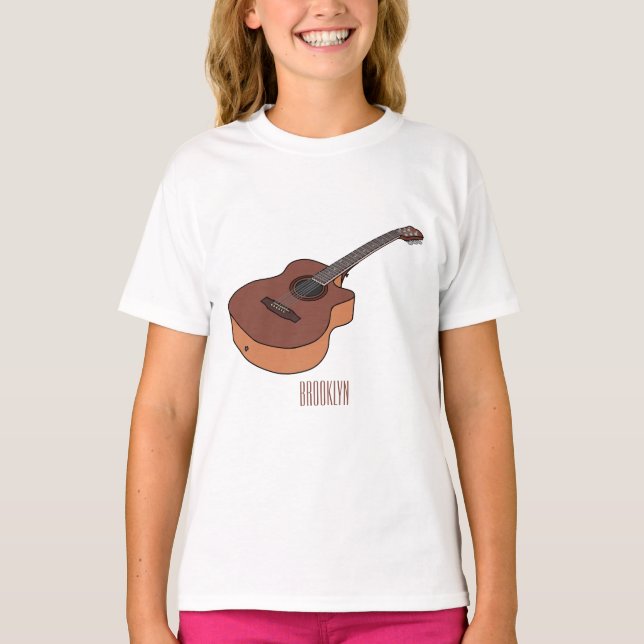 Acoustic guitar cartoon illustration  T-Shirt (Front)