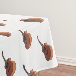 Acoustic guitar cartoon illustration tablecloth