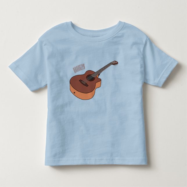 Acoustic guitar cartoon illustration  toddler T-Shirt (Front)