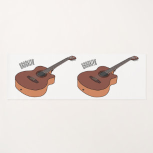 Acoustic guitar cartoon illustration yoga mat
