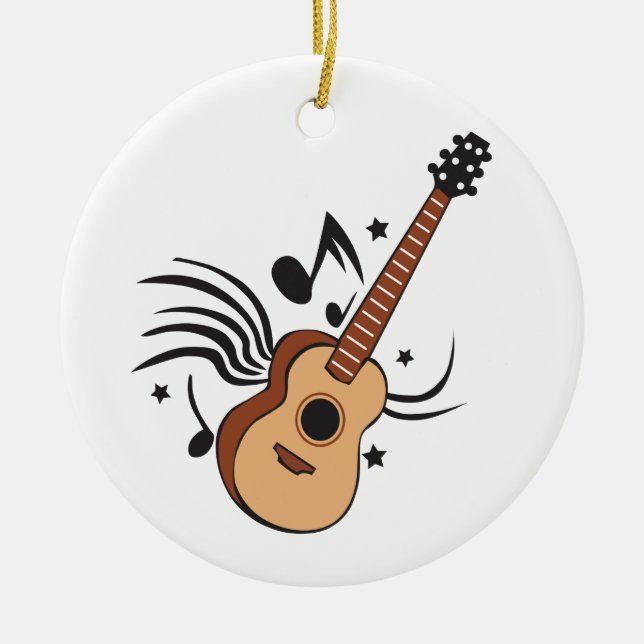 Acoustic Guitar Ceramic Tree Decoration (Front)